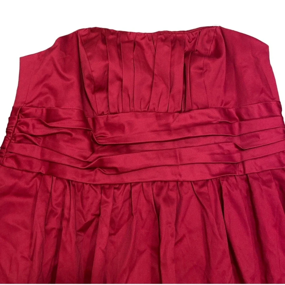 David's Bridal style 83312gx strapless knee length‎ bridesmaid Dress Red 18 Plus